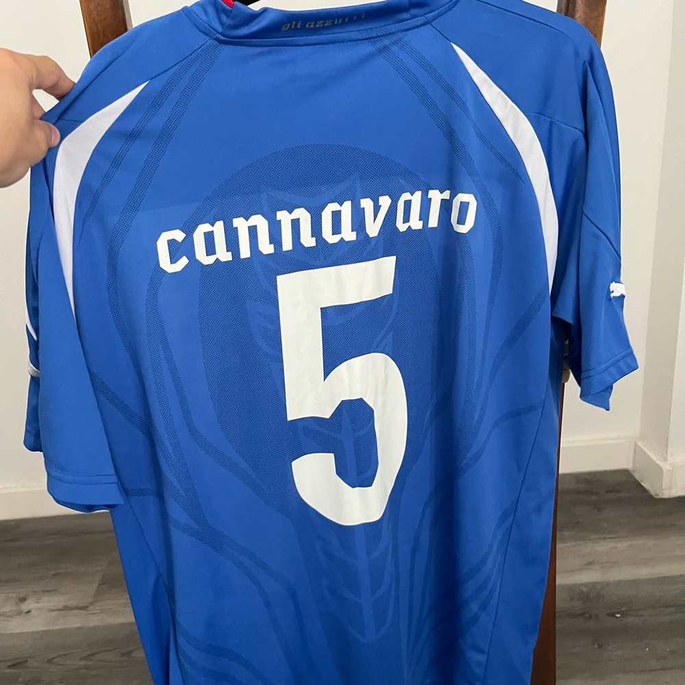 Italy Home Jersey- Fabio Cannavaro’s name and number